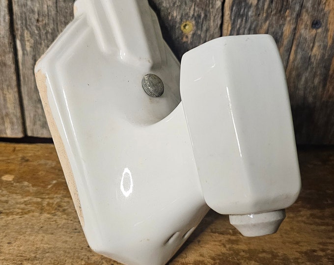 Art Deco Antique Porcelain Bathroom Light Fixture Hard Wired Vintage