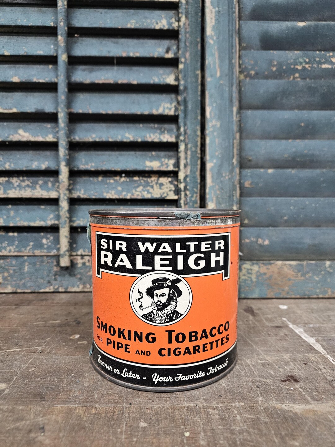 sir walter raleigh tobacco can Tin (Sir Smoking Tobacco) - Front - Jim Rock Historic Collection Sir Walter Raleigh tobacco tin;