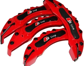 4PC Brake Caliper Covers Audi S-line Red / Audi Accessories / Car Accessories