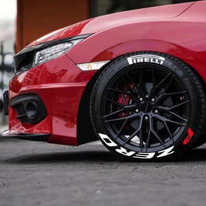 Juego de 8 pegatinas con letras para neumáticos de 14 y 22 pulgadas: calcomanías personalizables para neumáticos para automóviles, motocicletas y bicicletas