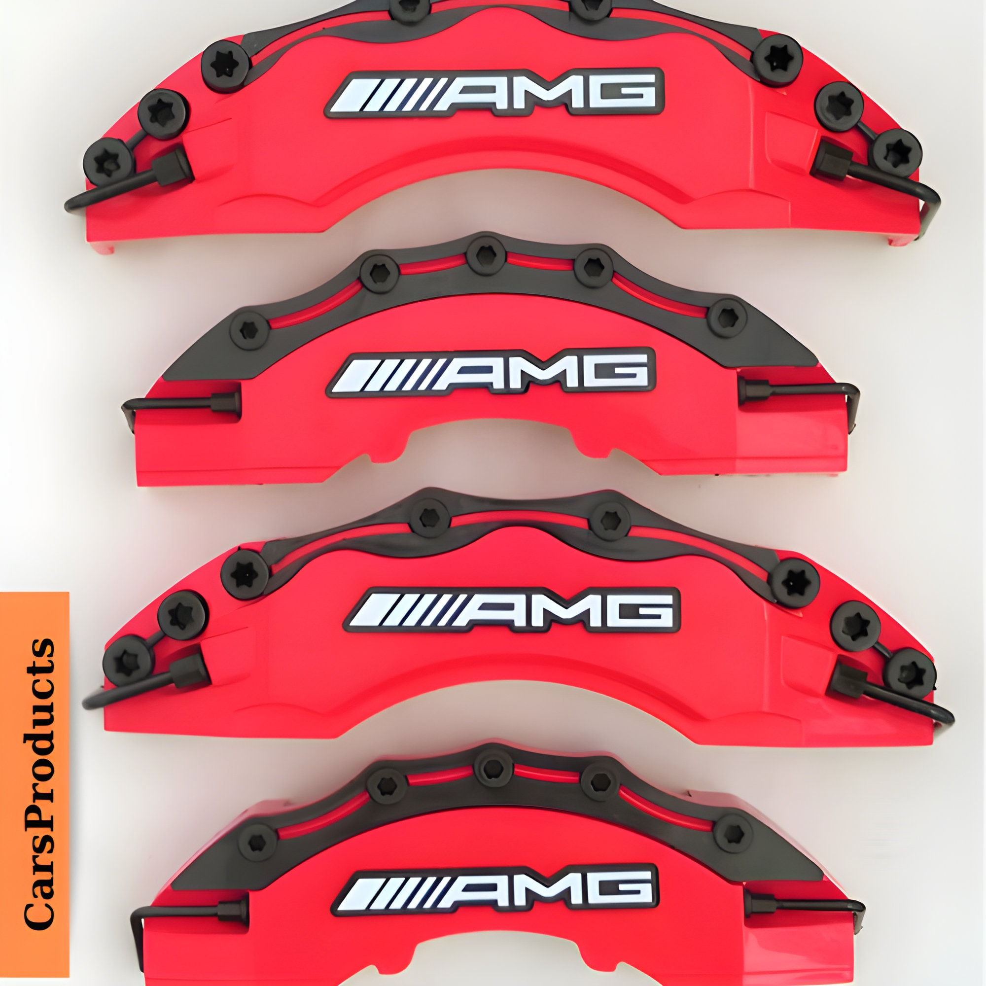 4PC Brake Caliper Covers Mercedes AMG Red / Mercedes Accessories / Car