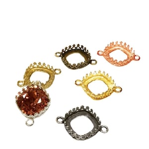 ZDP USA (10pcs ) Square 10mm Quality Solid Brass Bezel Cup Setting ,Fit Swarovski 4470 Findings MANUFACTURER  (11113VAR)