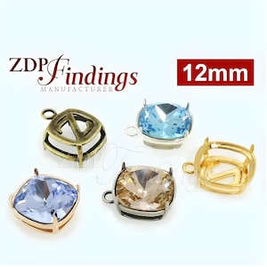 ZDP USA  X 4pcs x Quality Cast 12mm Bezel Tray Setting fit European 4470 crystals DIY, Choose your Finish (N22PV)