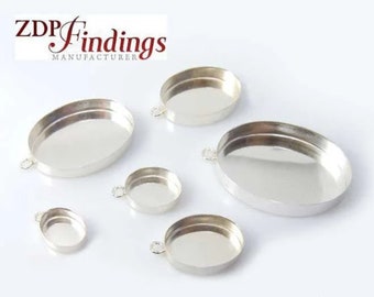 Very Deep Oval Sterling Silver 925 Bezel Cup Tray For Setting High Stones or Resin rock, Choose your Size (OVVH) ZDP USA