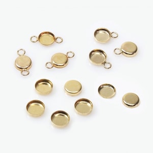 ZDP USA (10pcs ) Round 5mm 14k Gold Filled Bezel Cup Setting, Findings MANUFACTURER, Choose your Item .(RD50GFV)