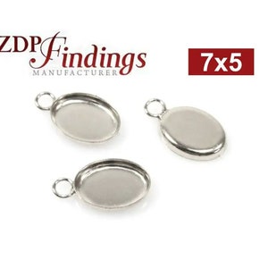 ZDP USA - Oval 7x5mm Sterling Silver 925 Bezel Cup Setting  ,Choose your Item ,Findings MANUFACTURER (OV75VAR)