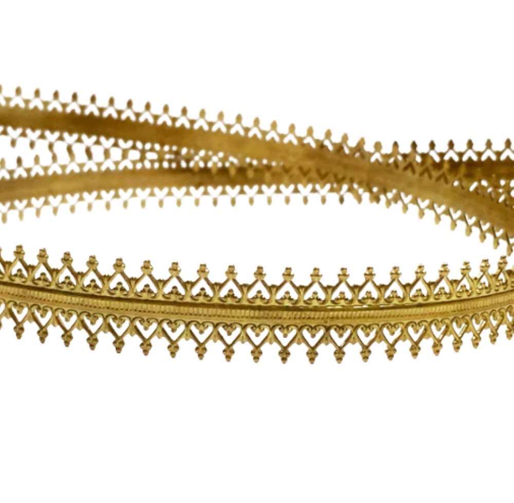 1 foot (30.5cm) x 5.1mm Brass Bezel Wire Crown Pattern - Brass Gallery wire  - 12 inch - available in bulk (spools)