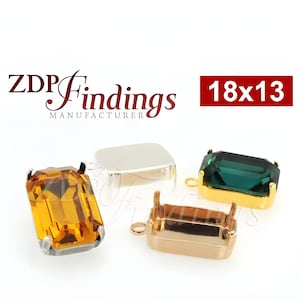 ZDP USA 6pcs x Octagon 18x13mm Bezel Pendant For Setting fit Swarovski 4610 (OC1813PASP)