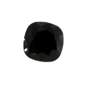 ZDP USA-4pcs (12mm) European Crystals Square (cushion) Jet Crystal 4470  ( S447012SQJE)