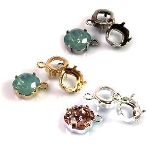 10pcs x 10mm Square Bezel Cup Tray With 1 Loop, Open Back Setting, fit Swarovski 4470, Choose your Finish (SQH1011PV)
