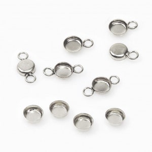 ZDP USA (24pcs ) Round 5mm Sterling Silver 925 Bezel Cup Setting Findings MANUFACTURER, Choose your Item .(RD50VAR)