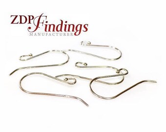 20pcs x Sterling Silver Earwire French wire Outside Ring, 23mm Length (T4902S)