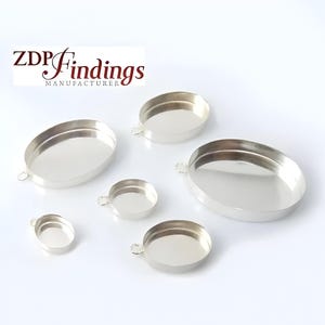Very Deep Oval Sterling Silver 925 Bezel Cup Tray For Setting High Stones or Resin rock, Choose your Size (OVVH) ZDP USA