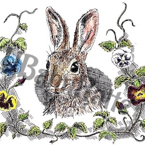 Downloadable Victorian Bunny Illustration