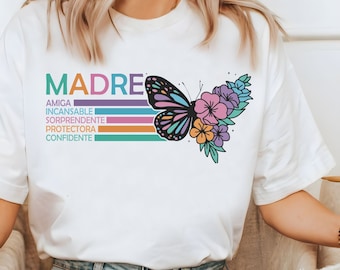 Spanish Mothers Day PNG| Retro Madre PNG| Mom Butterfly png| Mother's Day png| Mama Inspirational  sublimation png| Retro Spanish Mama Png