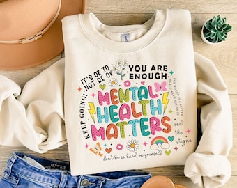 Psychische Gesundheit Fragen PNG | Angst Png | Therapeut Floral| Bewusstsein für psychische Gesundheit| Psychologe Png | Gesundheit Shirt | Sei freundlich zu dir selbst Png