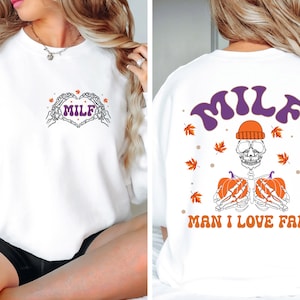 MILF Man I Love Fall Skeleton Pumpkin Svg, Free Mockup Included, Pumpkin Svg, Fall Season Svg, Milf Svg,