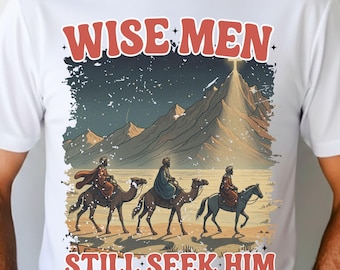 Reyes Magos aún lo buscan (PNG), Navidad cristiana (PNG), Natividad de los Reyes Magos, Camiseta navideña religiosa vaquera de sublimación