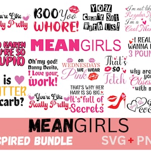 Ensemble Mean Gal SVG PNG | Graver un livre Svg PNG | Mean Gal Party Svg PNG | Image clipart méchante fille