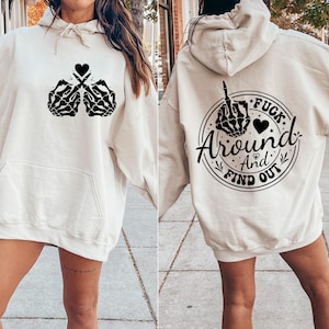Fuck Around Ontdek SVG PNG| Fuck You middelvinger skelet hand Svg| Grappige SVG| Inclusief mock-up