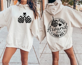 Fuck Around Find Out SVG PNG| Fuck You Middle Finger Skeleton Hand Svg|  Funny SVG| Mockup Included