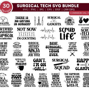 Pacchetto PNG Surgical Tech SVG / Tecnologo chirurgico SVG / Assistente chirurgo SVG / Apprezzamento SVG / Infermiera chirurgica Svg / SVG chirurgica