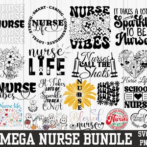Nurse SVG Bundle| Nurse Quotes SVG| Nurse Sayings| Nurse Clipart| Nurse Life SVG| Nurse Monogram| Nurse Cut File| Nurse Mom| Nurse Vibes svg