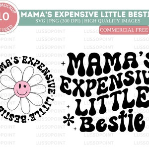 Mama's dure kleine bestie SVG PNG| Mama's Bestie Png voor klein meisje| Zak en rug Svg Png| Trendy SVG-Png| Grappig peutershirt
