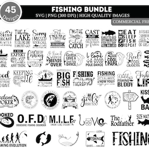 Paquete SVG PNG de pesca/ Pescador Svg/ Pescado Svg/ Cita de pesca Svg/ Pesca Svg/ Archivo de corte de pesca/ Silueta de pesca/ Hooker Svg/ Pescado Png