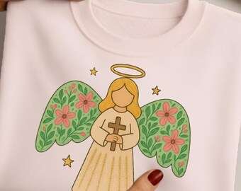 Brokatowy Różowy Kwiatowy Anioł Bóg Png, Chwała Bogu Png, Religijne Boże Narodzenie Png, Anioł Boże Narodzenie Png (Wzory Sublimacji)