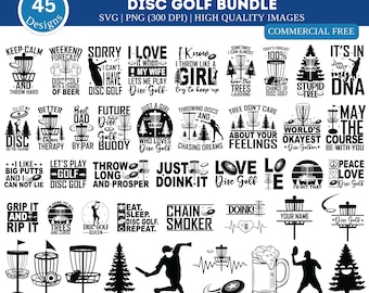 Disc Golf SVG PNG Bundle| Disc Golf Vector| Disc Golfer Svg| Frisbee Golf Clipart| Disc Golf Player| Disc Tree| Disc Silhouette & Cricut