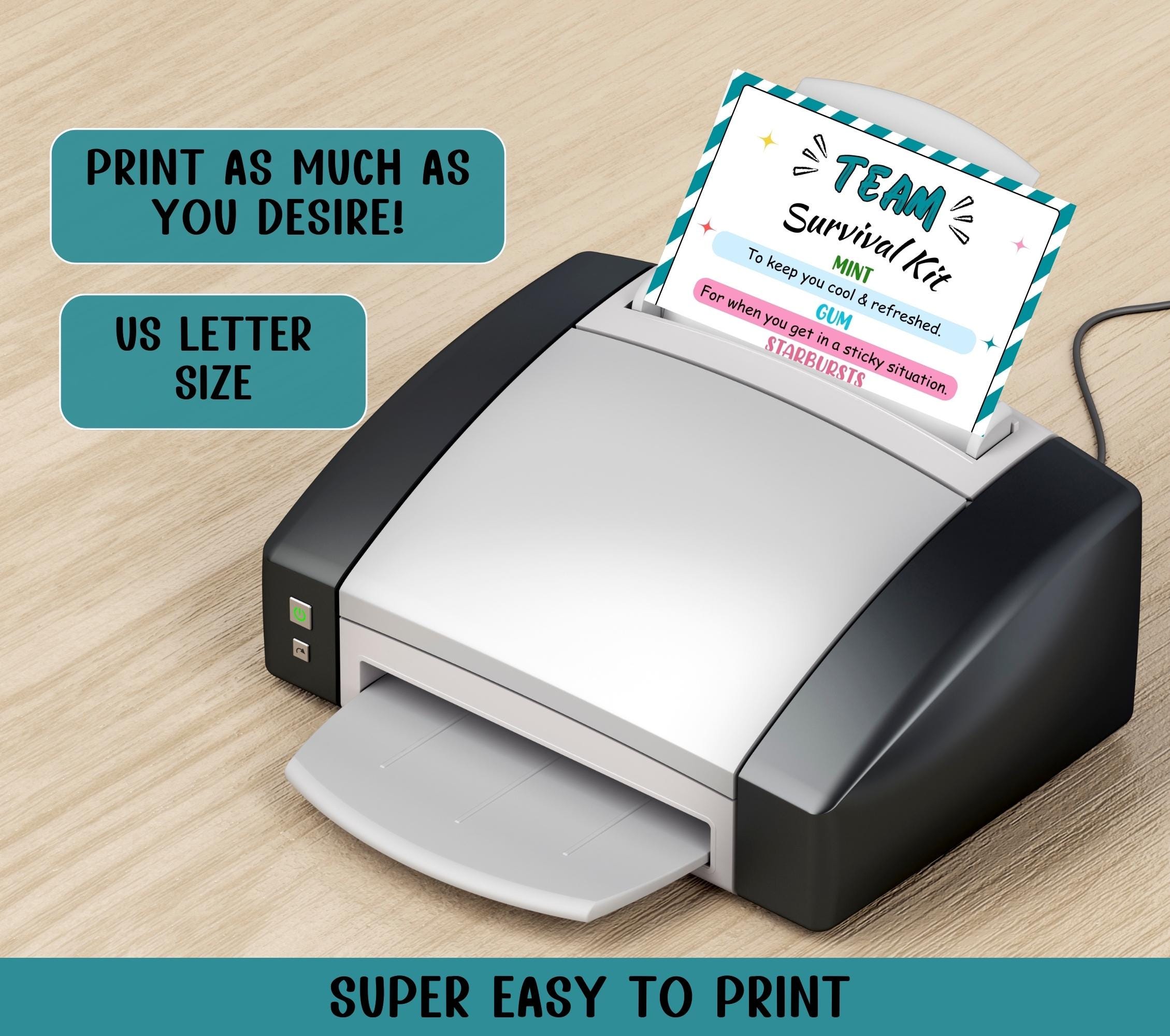 Editable Team Survival Kit Gift Tag Printable, Employee Welcome Gift ...