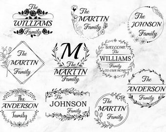 Family Name Monogram SVG Bundle| Monogram SVG| Split Monogram Svg| Family Svg| Family Sign Svg| Wedding Monogram svg| Family Name Svg
