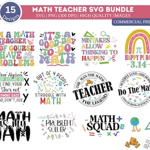 Profesor de Matemáticas SVG PNG Paquete/ Profesor de Matemáticas svg/ Camisa de Profesor de Matemáticas Svg/ Profesor Svg/ Regreso a la Escuela svg/ Regalo de Profesor de Matemáticas svg/ Enseñar svg