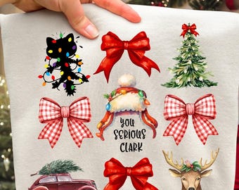 You serious clark png, Retro Christmas png, Christmas Bow png, Christmas deer png, Christmas tree png (Design Sublimation)