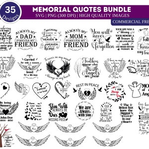 Memorial SVG PNG Bundle| Memorial Quotes Svg| Rest In Peace Svg| Cardinal Svg| Loving Memory Svg| Heaven svg| Christian Svg| Remembrance Svg