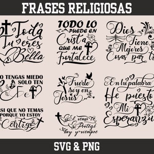 Frases Religiosas SVG| Svg espagnol | Frases Biblicas svg | Dios es amor svg | Svg de Frases cristianas | Fe que mueve montañas svg | Dios svg png