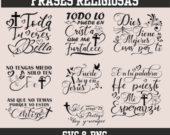 Frases Religiosas SVG/ Spanish svg/ Frases Biblicas svg/ Dios es amor svg/ Frases cristianas mueve svg/ Fe que montañas svg/ Dios svg png