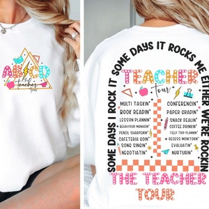 Retro Teacher Png| ABCD Teacher Tour Png| Back To School| End of Year Png| Elementary School| Kindergarten Teacher Png Gift