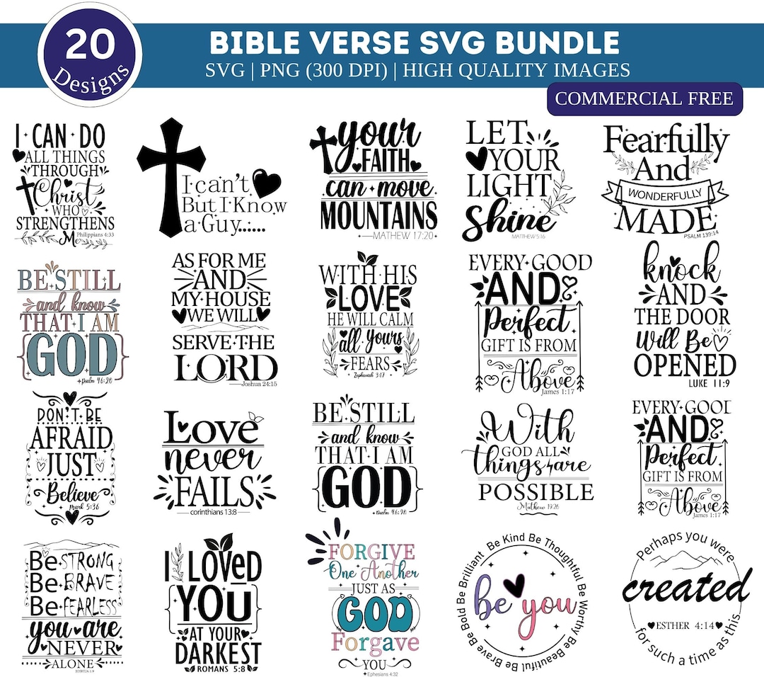 Christian Verse SVG Bundle| Scripture Svg| Religious SVG| Bible Verse ...