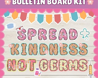 Bulletinboardkit voor verpleegkundig kantoor, prikbord schoolverpleegkundige afdrukbaar, decor gezondheidszorg, decor deur terug naar school, decor klaslokaal