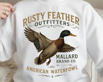 Retro Mallard Duck Png, Duck Hunter png, Mallard png, Duck Hunting Png, Fall Country Png, Hunting Season (Design Sublimation)