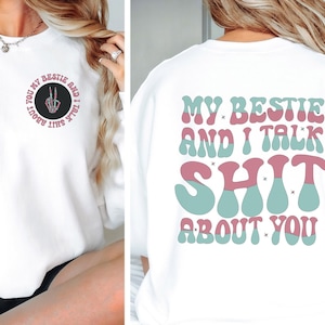 Minha melhor amiga e eu falamos merda sobre você SVG PNG| Sarcasmo Png| Sarcasmo Svg| Melhor Amigo Png| Melhor amigo SVG| Engraçado Png| Sarcástico Png| Camisa feminina engraçada