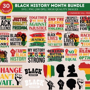 Zwarte geschiedenis maand SVG-bundel| Afro-Amerikaanse SVG| Zwarte trots| Zwarte levens zijn belangrijk| Wij zijn zwarte geschiedenis| Zwarte geschiedenis ter ere van het verleden