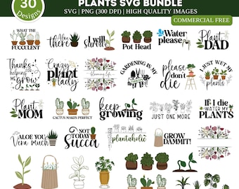 Plant SVG Bundle| Garden Svg Bundle| Houseplant Svg| Funny Plant Quote Svg| Plant Lover Svg| Plant Mom Svg| Plant Quote Svg| Gardening Quote