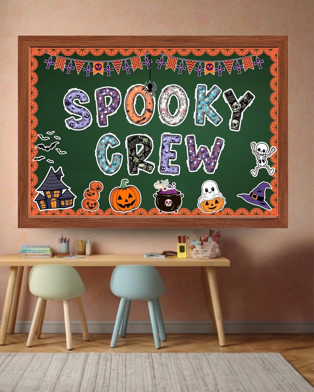 Halloween Bulletin Board Kit, Spooky Classroom Decor, Printable Ghost ...