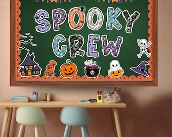 Halloween Bulletin Board Kit, Spooky Classroom Decor, Printable Ghost Decorations, October Door Decor, Cute Ghost, Editable Classroom Decor