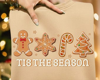Preppy Christmas PNG: Gingerbread Tis the season png, Gingerbread Png, Festive Png (Sublimation Designs)