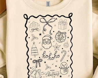 Collage navideño PNG, diseño de sublimación alegre y brillante, coqueta Navidad PNG, Navidad Ho Ho Ho PNG, Holly Jolly PNG