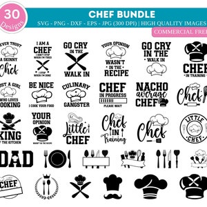 Koch SVG PNG Bündel | Backen svg Bündel| Kochen svg Bündel| Bäcker Bundle | Chef Zitate | Zitate Kochen | Kochmütze Clipart